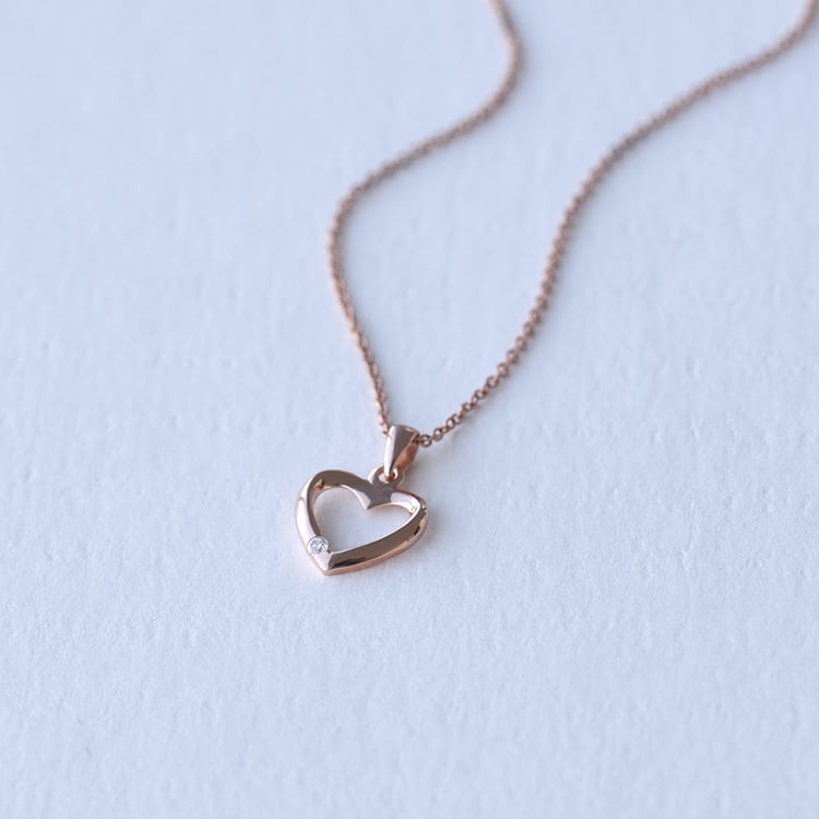 Silbernes Schmuckset mit Diamanten und Herzmotiv Monroe 74376