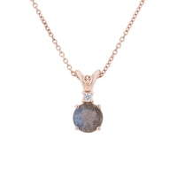 Goldener Anhänger mit Labradorit und Diamant Timotei