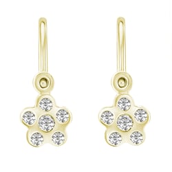 Goldene Kinderohrringe in Form einer Blume mit Lab Grown Diamanten Alexandra