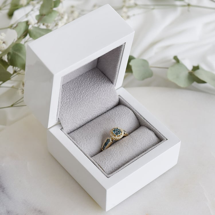 Goldener Diamantring mit blauen Diamanten Sirena 93650