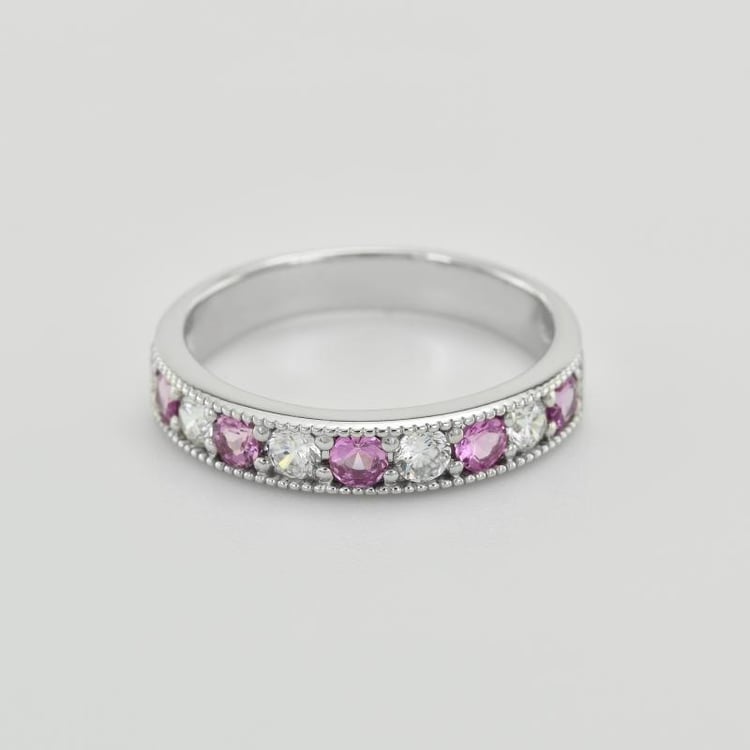 Rosa Saphire im silbernen Memoire-Ring Ednah 35970