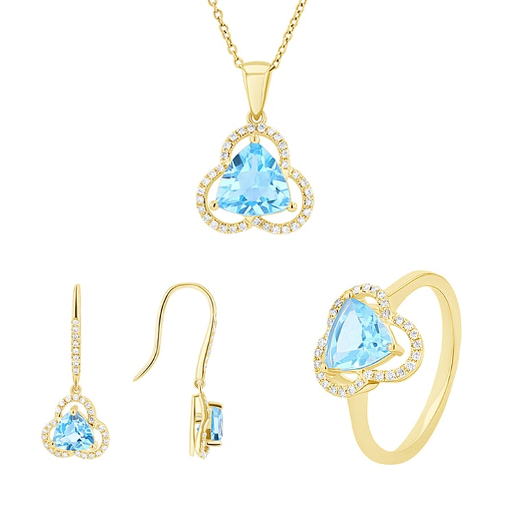 Goldene Topas-Schmuckkollektion mit Diamanten Danya 116505