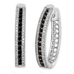 Ringohrringe mit schwarzen und weißen Diamanten Brittany