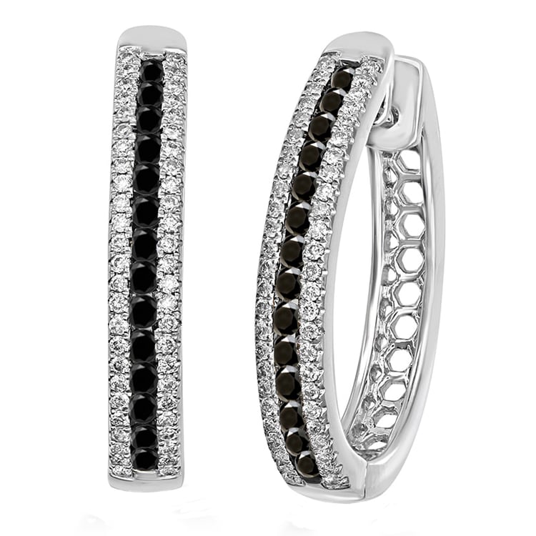 Ringohrringe mit schwarzen und weißen Diamanten Brittany 82680