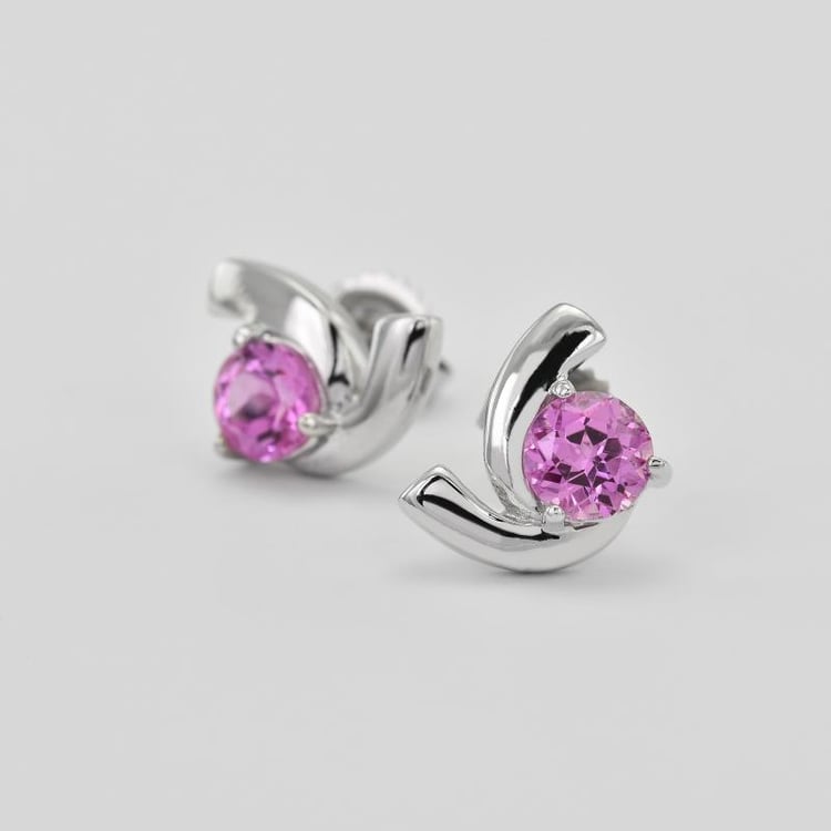 Silberne Ohrringe mti rosa Saphiren Labrinah 11940