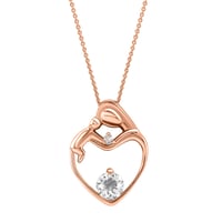 Anhänger Mutter und Kind mit Moissanit und Lab Grown Diamant Ella