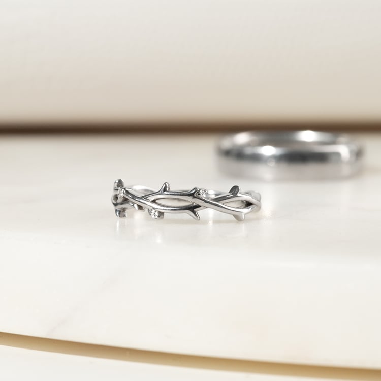 Zarter Ring mit einem Zweiglein und Lab Grown Diamanten Hamana 136240