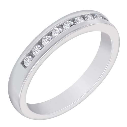 Eternity Eheringe aus Platin mit flachem Herrenring Nosian