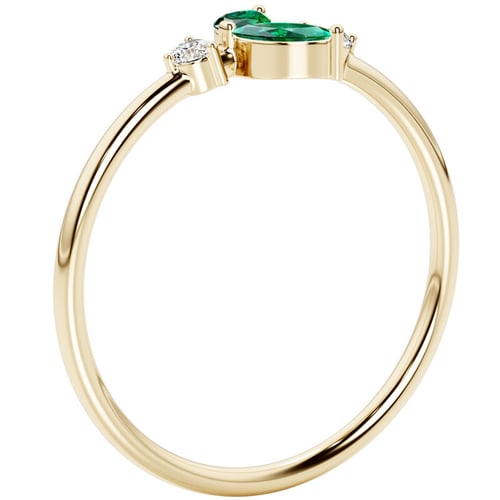 Cluster Ring mit Lab Grown Smaragden und Diamanten Chace