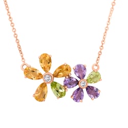 Edelsteinblüten in Halskette Iany