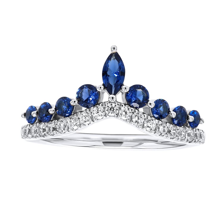 Luxuriöser Goldring mit Saphiren und Naturdiamanten Richa 165029