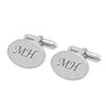 Gravierte Manschettenknöpfe in Silber mit Diamanten Hadar