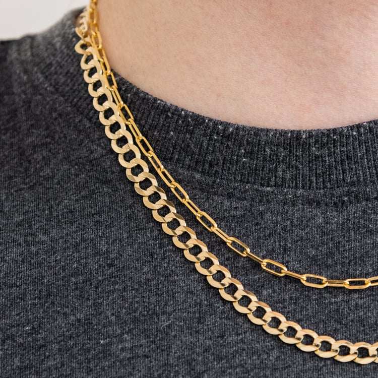 Starke Panzerkette 55 cm aus 585er Gold 119676