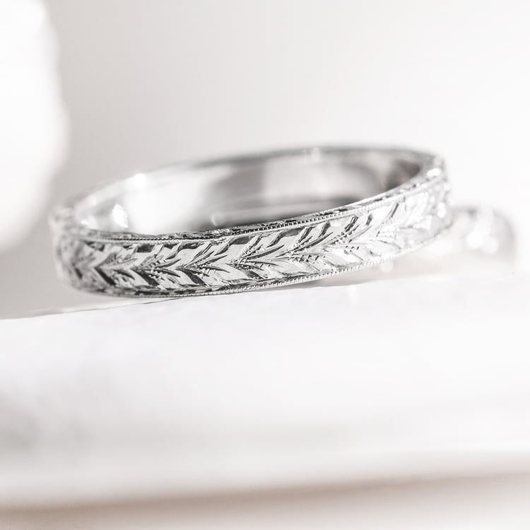 Romantische Vintage-Eheringe aus Gold mit Gravur Hannu 157172