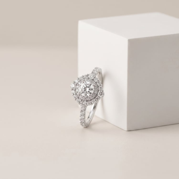 Doppelter Halo-Verlobungsring mit 0.52ct IGI-zertifiziertem Lab Grown Diamant Belen 167203