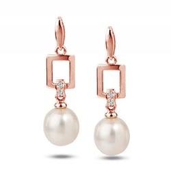 Perlenohrringe mit Diamanten Faatina