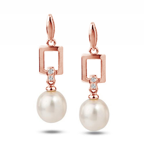 Perlenohrringe mit Diamanten Faatina