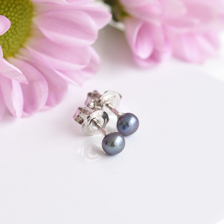 Minimalistische Ohrringe mit schwarzen Perlen Lyam 83231