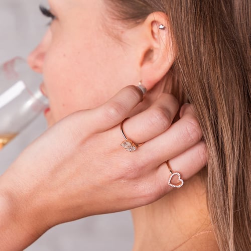 Toi et Moi Verlobungsring mit Moissaniten Luca