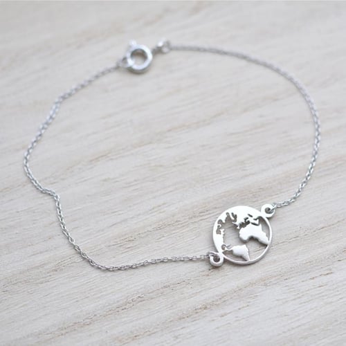 Minimalistisches Armband mit Weltkarte Earth