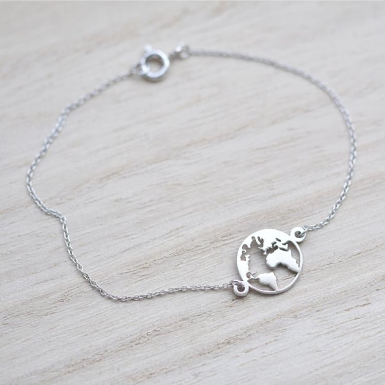 Minimalistisches Armband mit Weltkarte Earth 42559