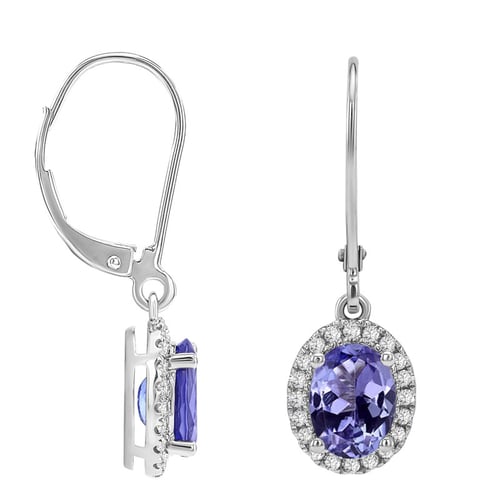 Ohrringe mit Tansaniten und Diamanten Caty