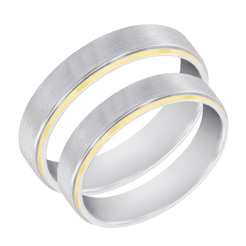 Moderne Eheringe aus kombiniertem Gold Mouline