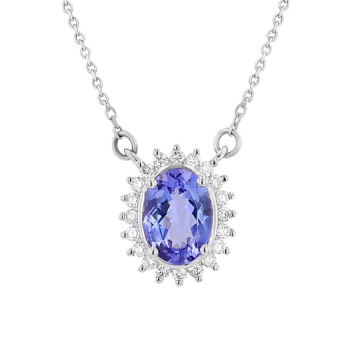 Halskette mit Tansanit und Diamanten Laina
