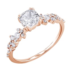 Verlobungsring mit Moissanit und Lab Grown Diamanten Alys