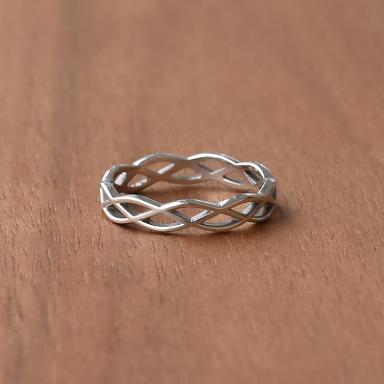 Ineinander verschlungener goldener Ehering für Damen Amazu 141781