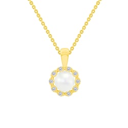 Goldene Anhänger mit Perle und Diamanten Elizabella