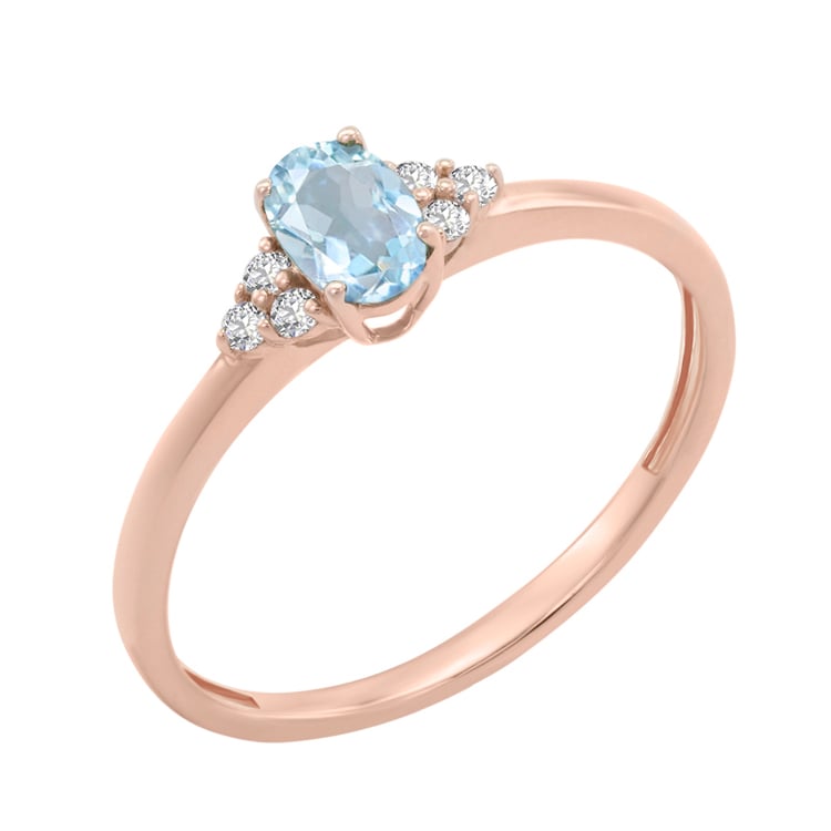 Eleganter Ring mit Aquamarin und Diamanten Sheldo 129142