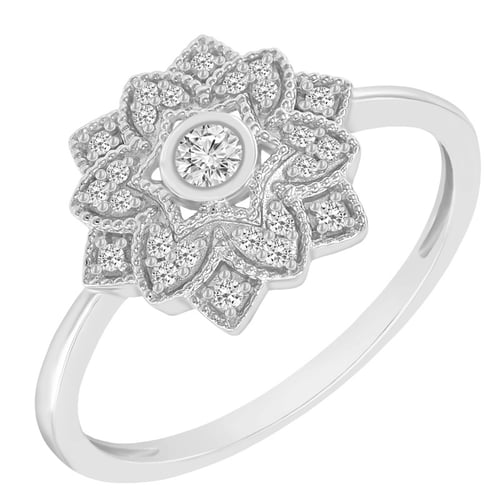 Goldenes Schmuckset mit Blüten und Diamanten Sharla