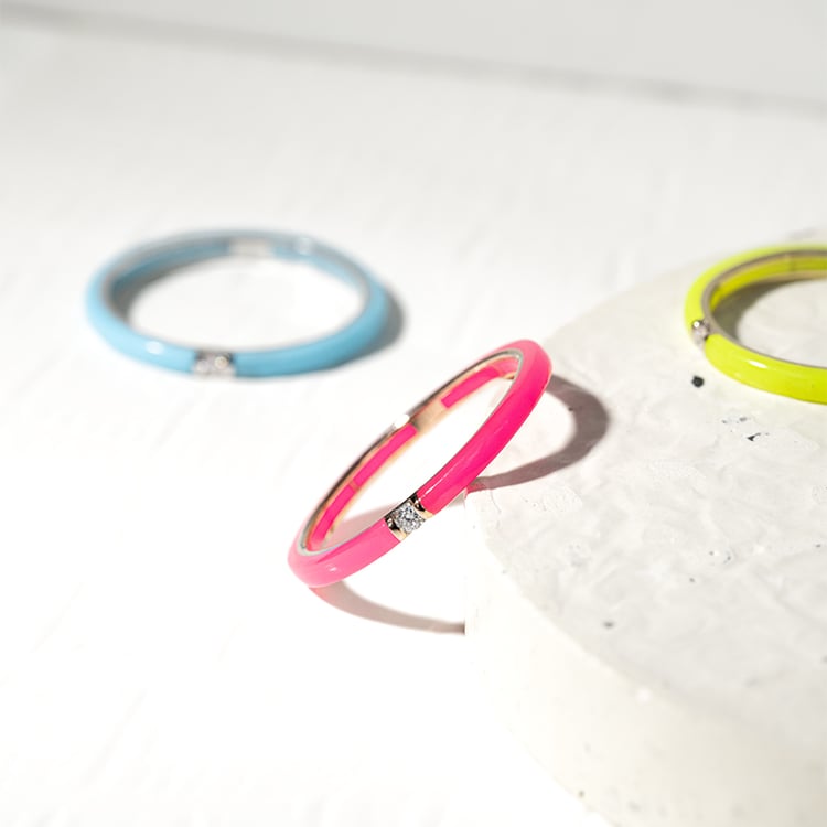 Rosa Keramikring mit Diamanten Cecelia 127549