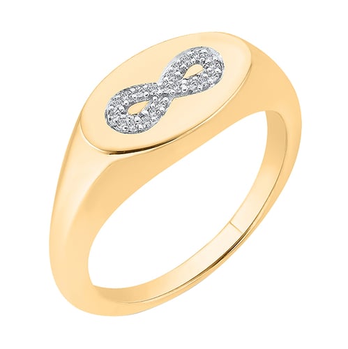 Siegelring mit Unendlichkeitszeichen und Diamanten Julien