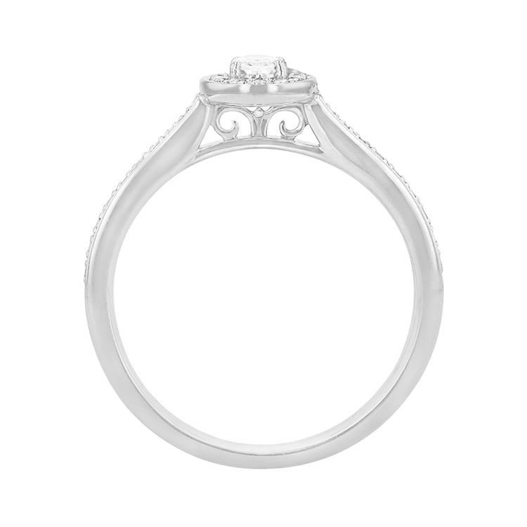 Schöner Halo-Ring mit glänzenden Diamanten Leontios 84310