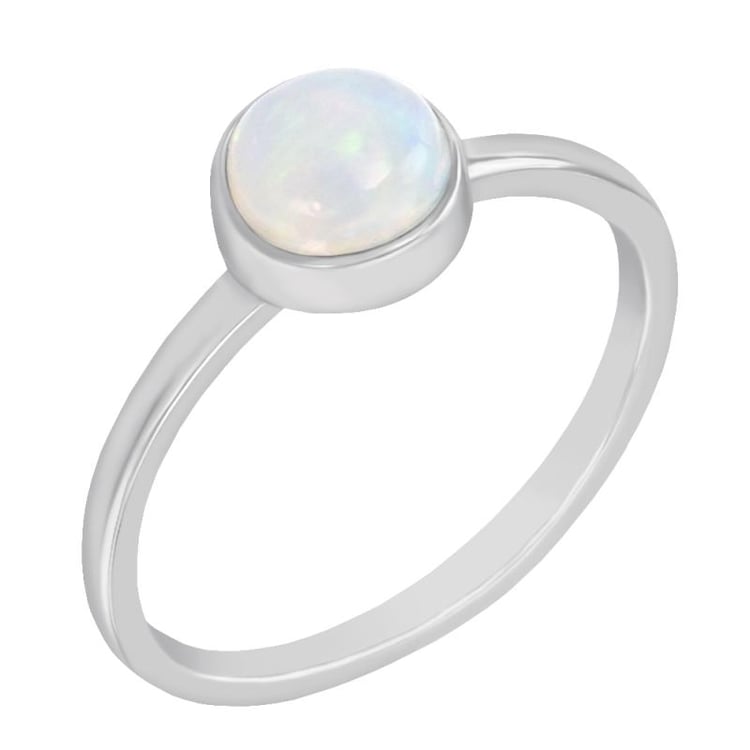 Minimalistischer Goldring mit weißem Opal Stowy