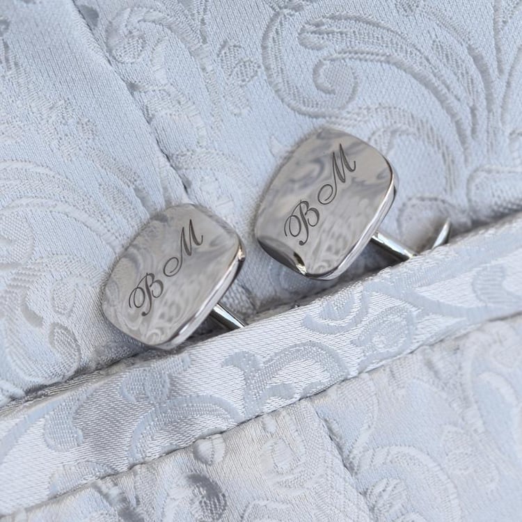 Initialen Gravur Manschettenknöpfe 46431