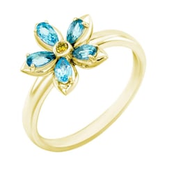 Verlobungsring mit Topasen und Diamanten Zusia
