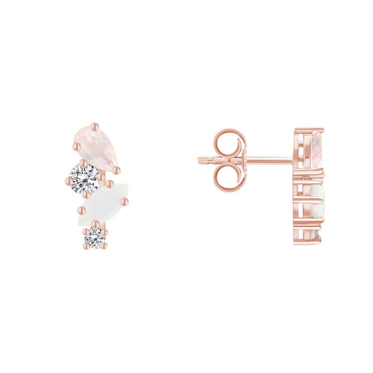 Ohrringe in Silber mit Topas, Rosenquarz und Mondstein Nacho 89390