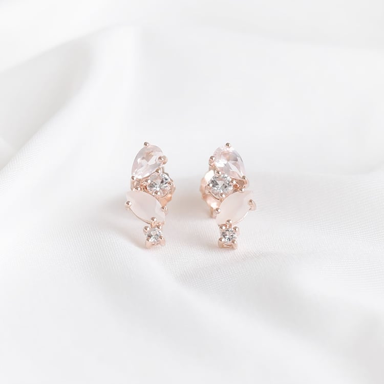 Ohrringe in Silber mit Topas, Rosenquarz und Mondstein Nacho 93472