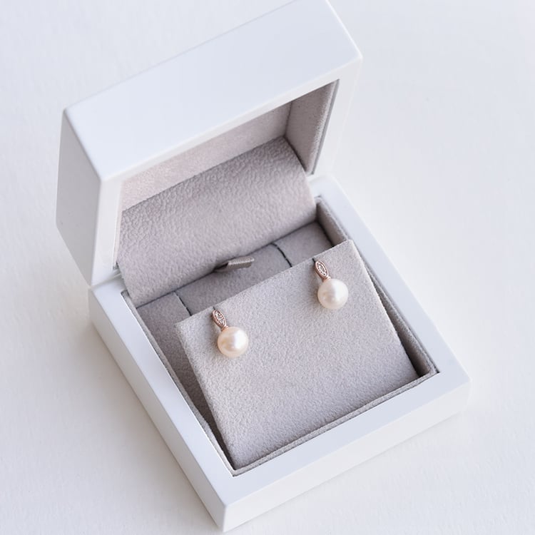 Perlenohrringen in Silber mit Diamanten Holis 73853