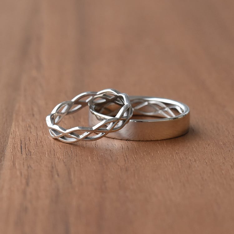 Goldene verflochtene Eheringe Amazu 71343