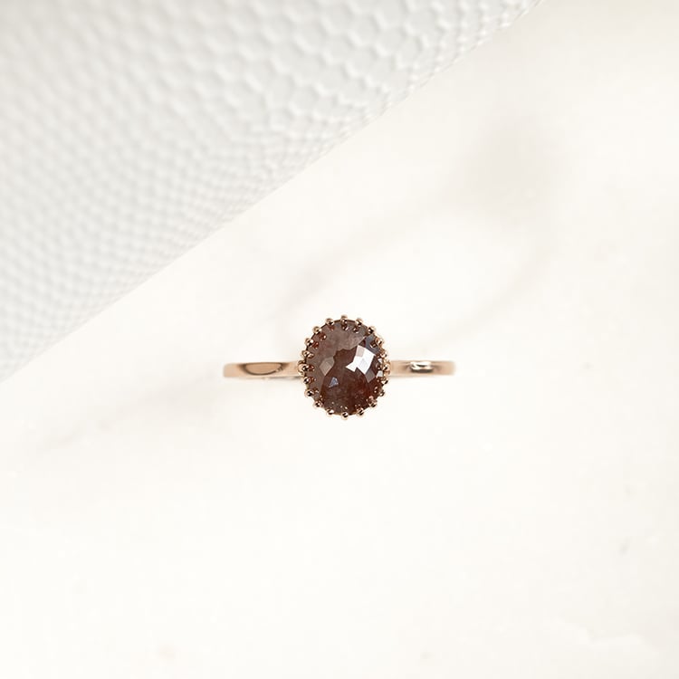 Goldring mit ovalem Salt and Pepper Diamanten Marcea 133065