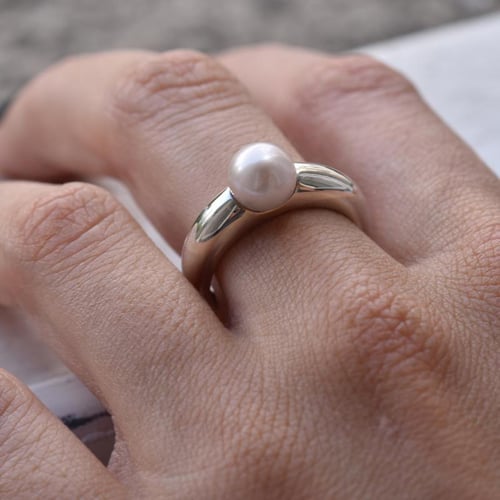 Perlenring mit 8mm großer Perle Racel