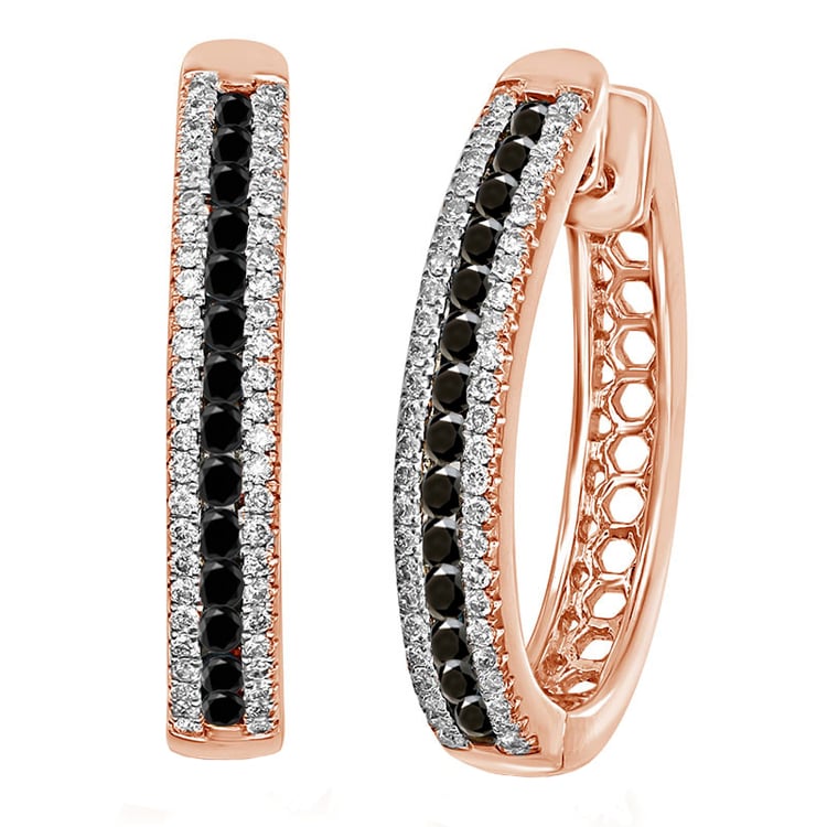 Ringohrringe mit schwarzen und weißen Diamanten Brittany 82682