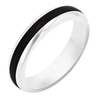 Flacher Trauringe aus Carbon und Silber Tiah