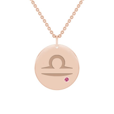 Goldanhänger mit Turmalin und Sternzeichen Waage 59969