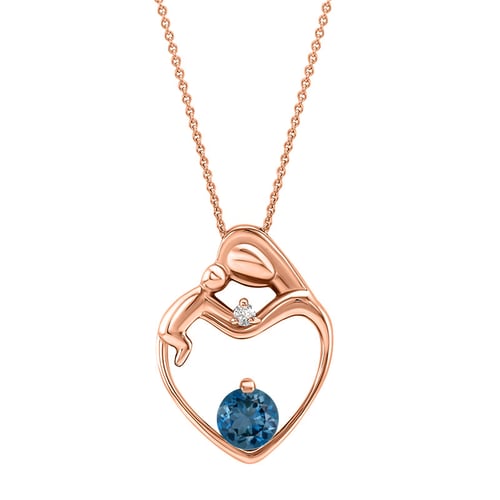 Anhänger Mutter und Kind mit Topas und Diamanten Ella