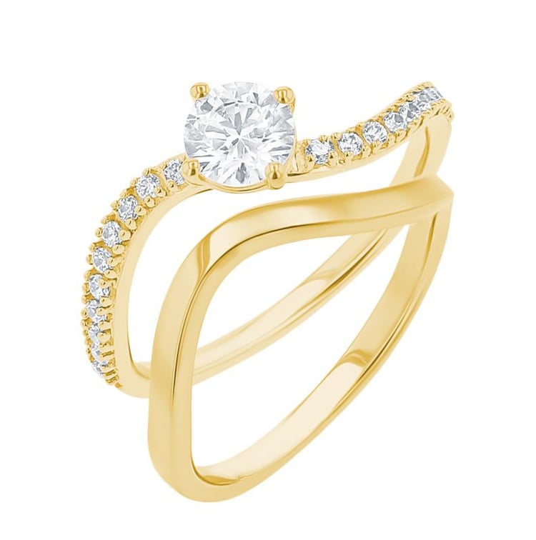 Verlobungs-Set aus Ringen mit Lab Grown Diamanten 156029